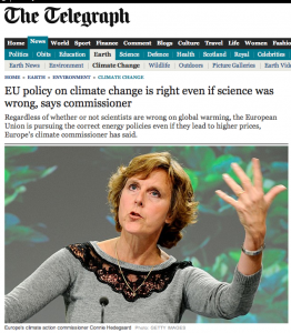EU-Klimakommissarin Hedegaard äußerte sich im "Telegraph"